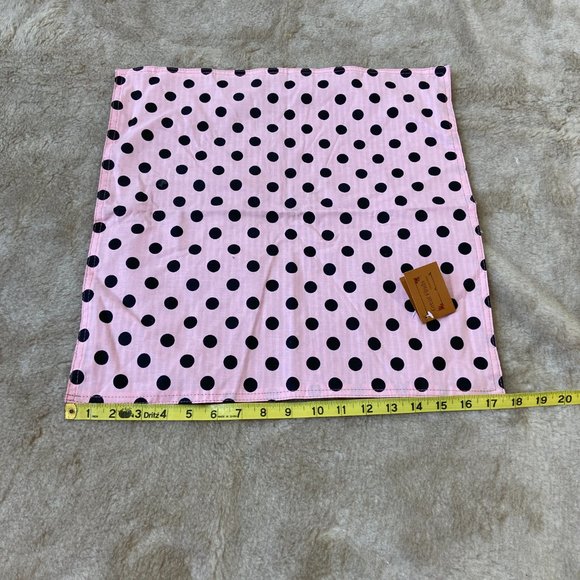 Polka Dot Stripe Square Placemats, 18x18, Pink/Black Reversible, 4 Piece - Picture 10 of 11